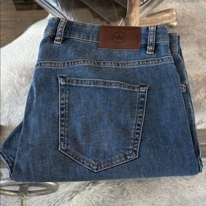 Peter Millar Dark Blue Jeans with Brown Accent 38x34